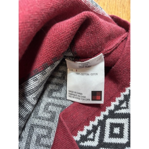 Woolrich Aztec Southwest Seneca Cardigan Sweater Women's Size Small Red Full Zip - Picture 7 of 7
